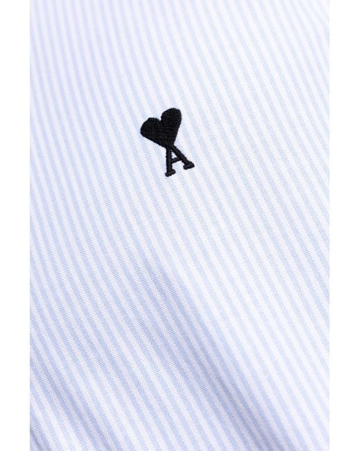 AMI Black Cotton Shirt With Logo for men