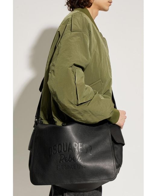 DSquared² Black Leather Shoulder Bag