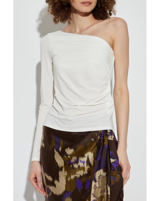 Max Mara White One-Shoulder Top 'Spluga'