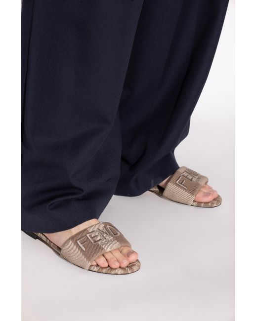 Fendi Brown Slides Sunshine