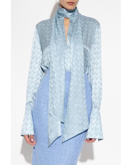 Tシャツ・カットソー FENDI SILK AND COTTON BLEND TOP Top Silk White | Fendi