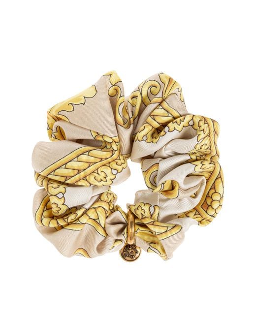 Versace Metallic Silk Hair Scrunchie