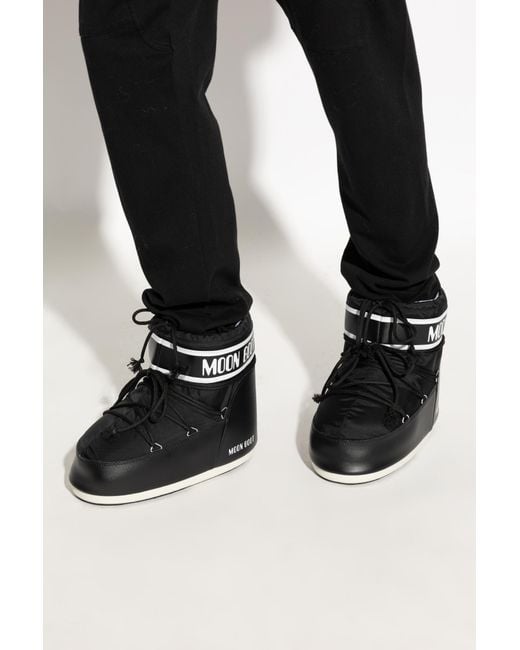 Moon Boot Black Snow Boots Icon Low Nylon for men