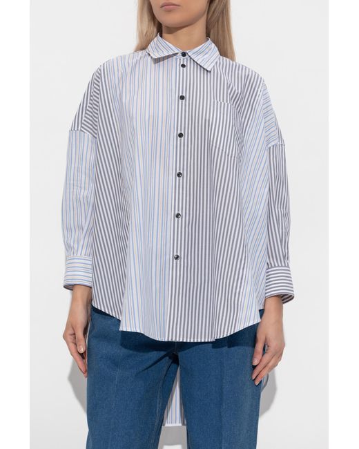 Marni Gray Shirt With Stripe Pattern