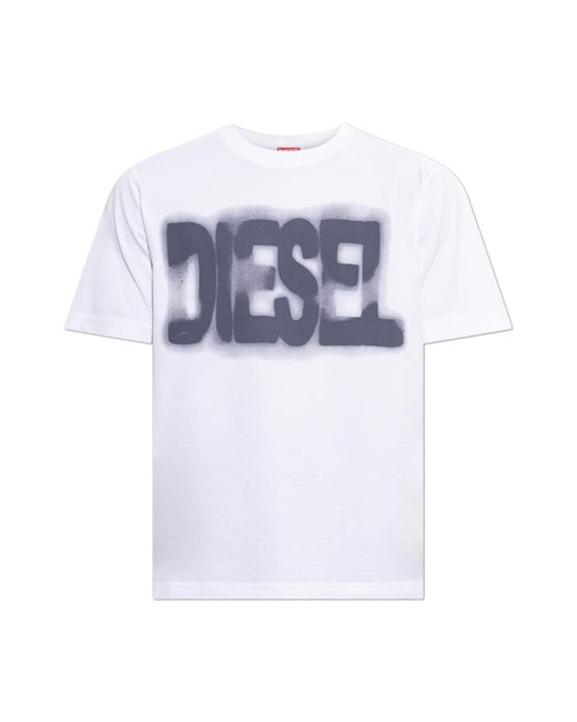DIESEL White T-Shirt 'T-Adjust-Aa6' for men