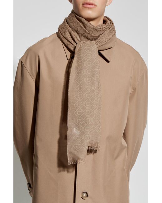 Ferragamo Brown Scarf With Monogram for men