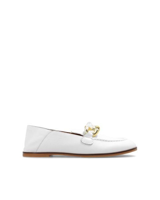 See By Chloé White 'monyca' Leather Loafers,
