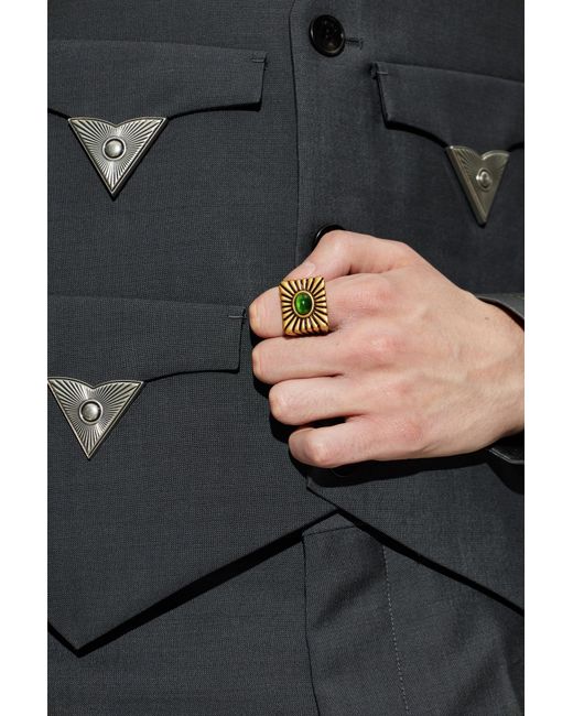 Versace White Brass Ring