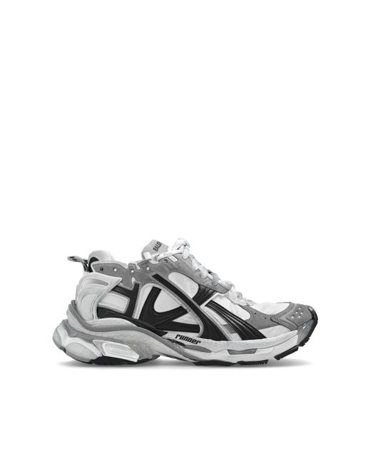 Balenciaga White 'Runner' Lace-Up Sneakers