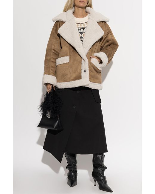 Munthe Black Short Shearling Coat 'Valter'