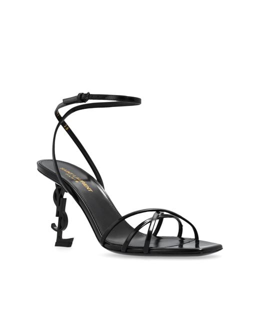 Saint Laurent Black 'opyum' Heeled Sandals,