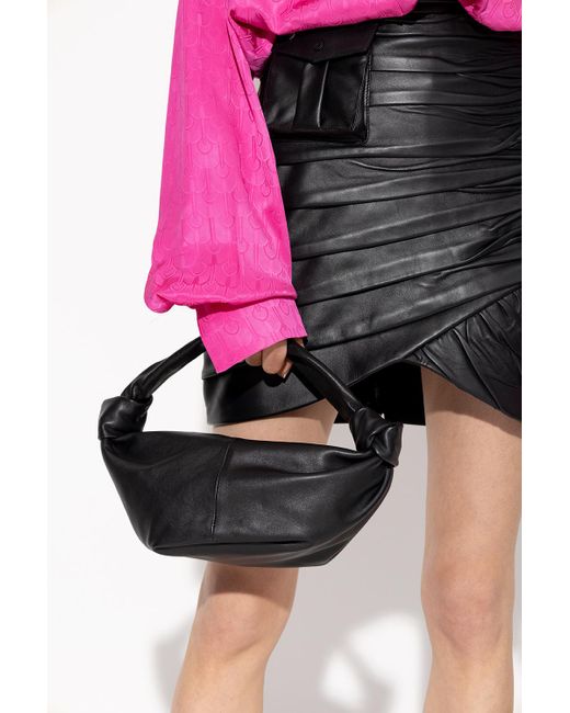 Bottega Leather 'double Knot Mini' Hobo Bag in Black Lyst