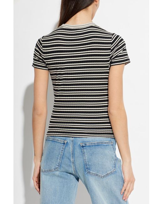 Rag & Bone Black Top With A Striped Pattern