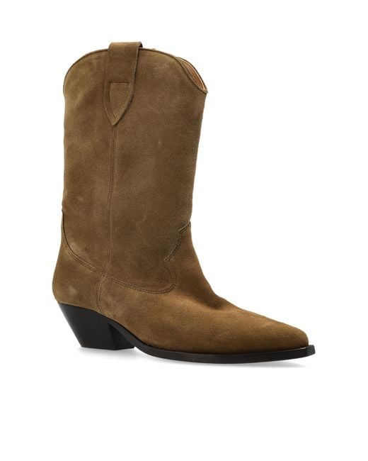 Isabel Marant Brown Suede Cowboy Boots 'Duerto'