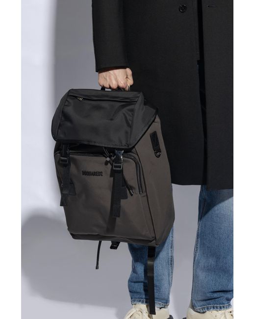 DSquared² Black Backpack With Logo, for men