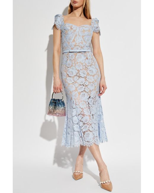 Self-Portrait Blue Lace Dress