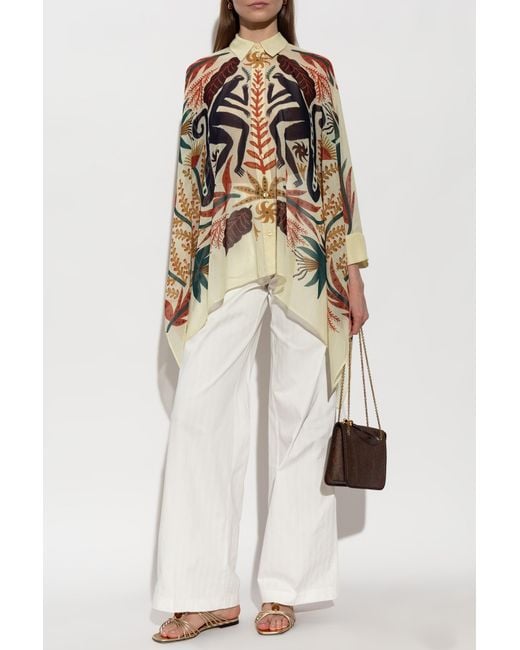 Etro Metallic Asymmetrical-Cut Shirt