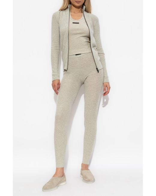 Fear Of God White Cardigan With Stand-Up Collar