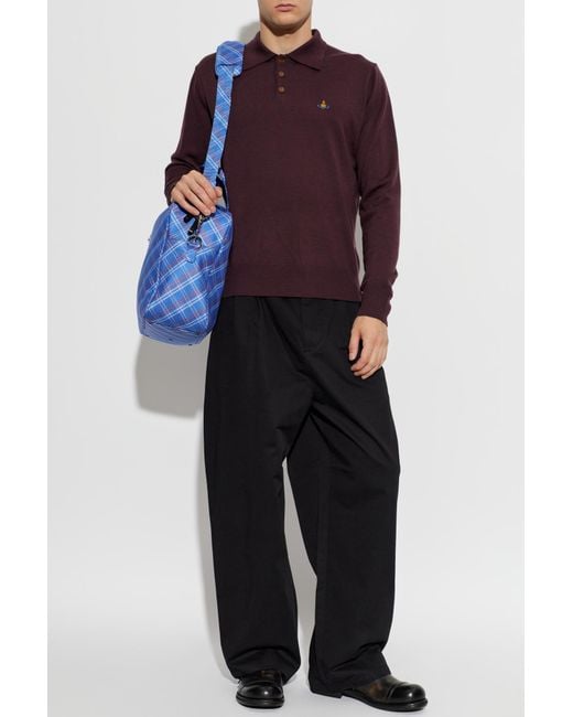 Vivienne Westwood Purple Wool Polo 'Mark' for men