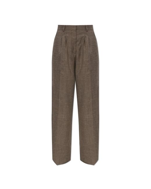 Officine Generale Brown Wool Trousers 'Elia'
