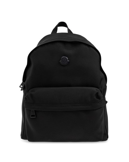 Moncler Black Backpack With Logo for men