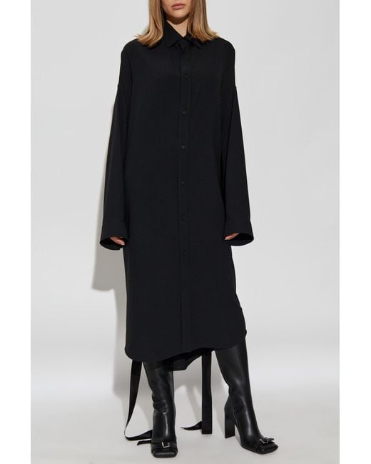 Balenciaga Black Shirt-Style Dress