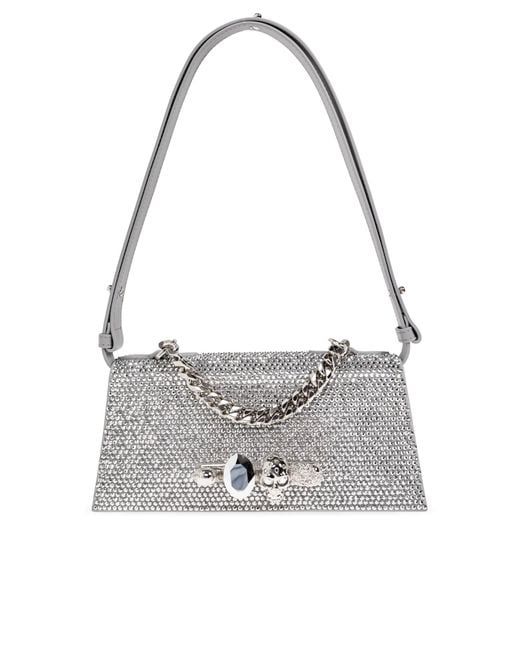 McQueen Gray "Jewelled" Bag