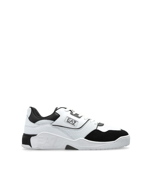 EA7 White Sports Shoes With Logo for men