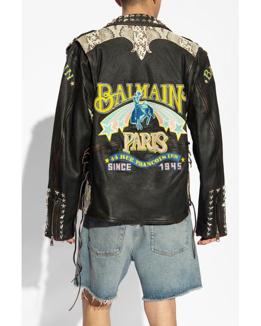 Balmain Biker Jacket in Black for Men | Lyst Balmain Biker Jacket in Black for Men | Lyst