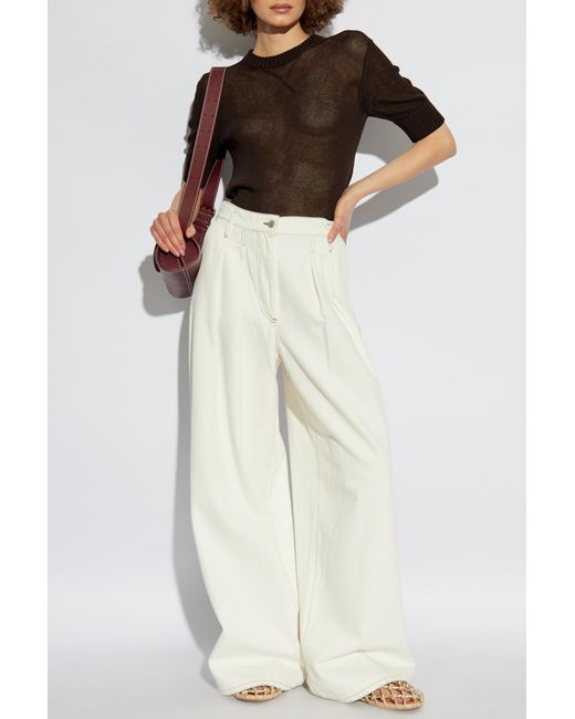 Jil Sander Black Top With Embroidered Logo