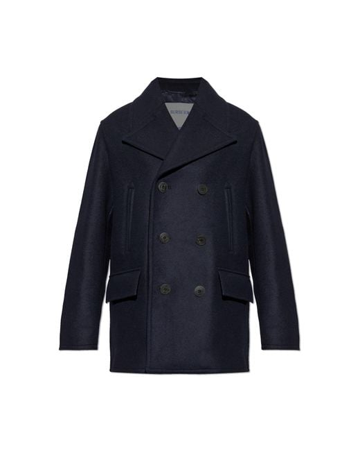 Burberry Blue Short Coat "Shelborne" for men