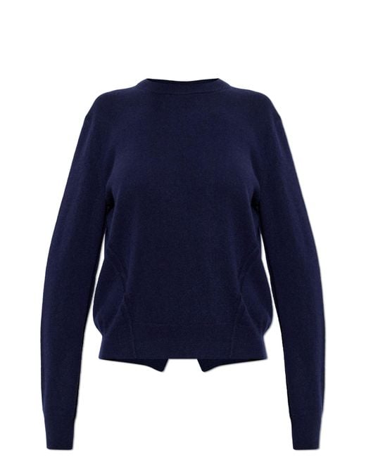Jil Sander Blue Cashmere Sweater With Open Back
