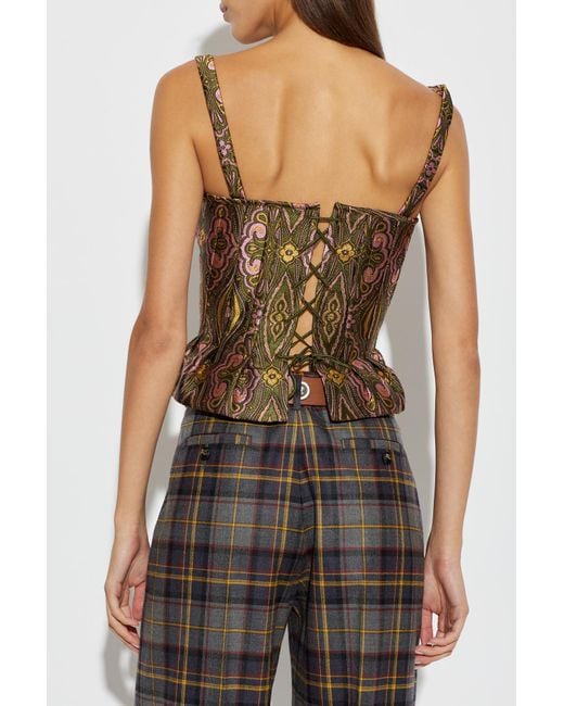 Etro Green Fitted Patterned Top