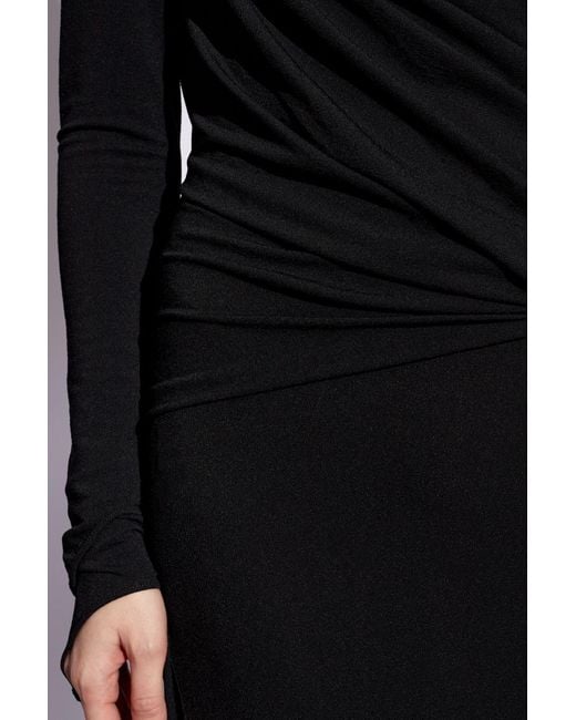 Givenchy Black Asymmetrical Dress With Ruching