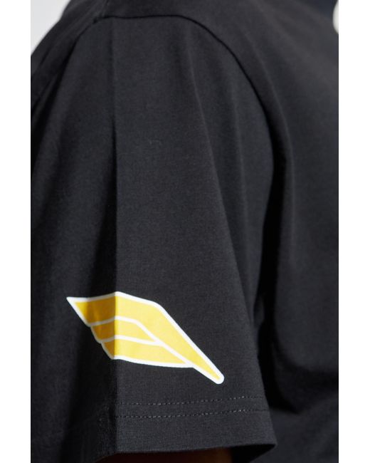 Courreges Black T-Shirt With Logo for men