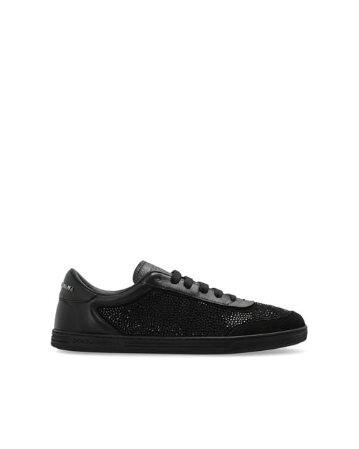 Dolce & Gabbana Black Sports Shoes With Shimmering Crystals