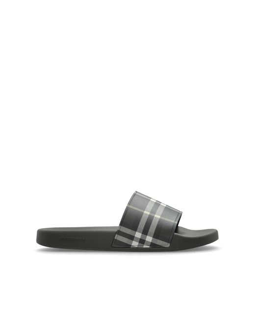 Burberry Gray Rubber Flip-Flops for men