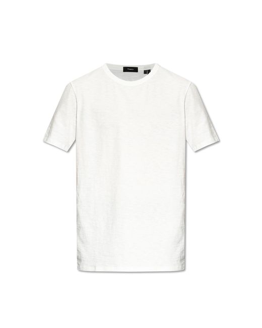 Theory White Cotton T-Shirt for men