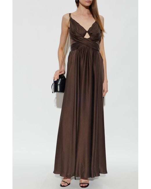 Zimmermann Brown Silk Dress With Draping
