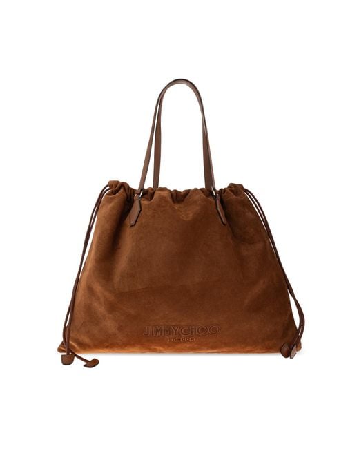 Jimmy Choo Brown Shopper Bag 'Drawstring Large'