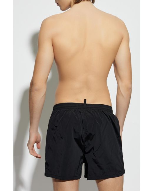 DSquared² Blue Swim Shorts With Logo for men