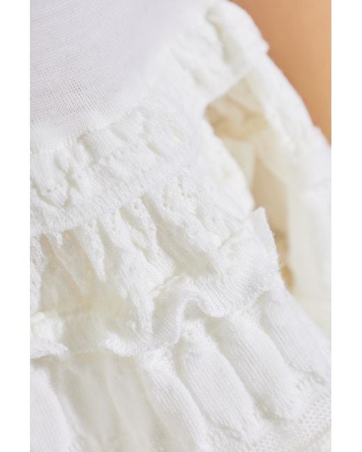 Alaïa White Short Skirt With Ruffles
