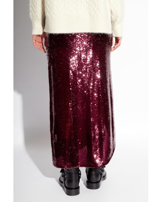 AllSaints Purple 'opal' Sequinned Skirt,
