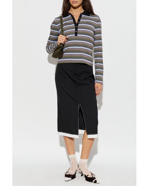 Marni Black Long-Sleeve Polo