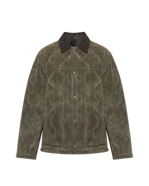 AllSaints Green Suede Jacket Dakota for men