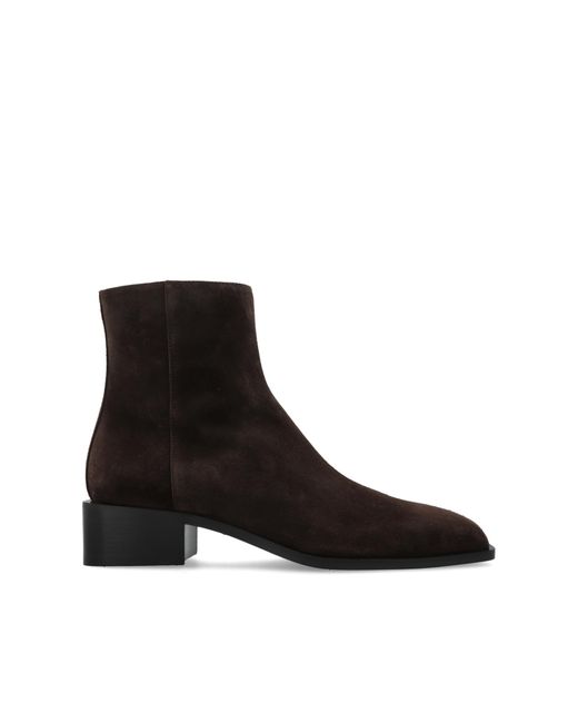 Giuseppe Zanotti Black Suede Heeled Ankle Boots 'Severus' for men
