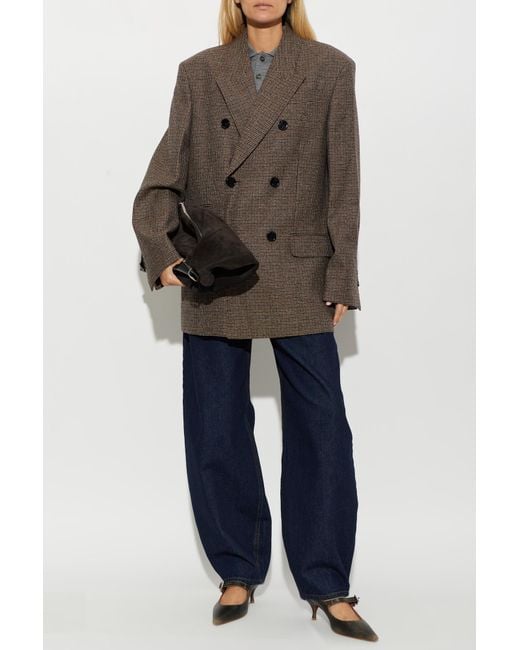 AMI Brown Wool Blazer With Double Vent