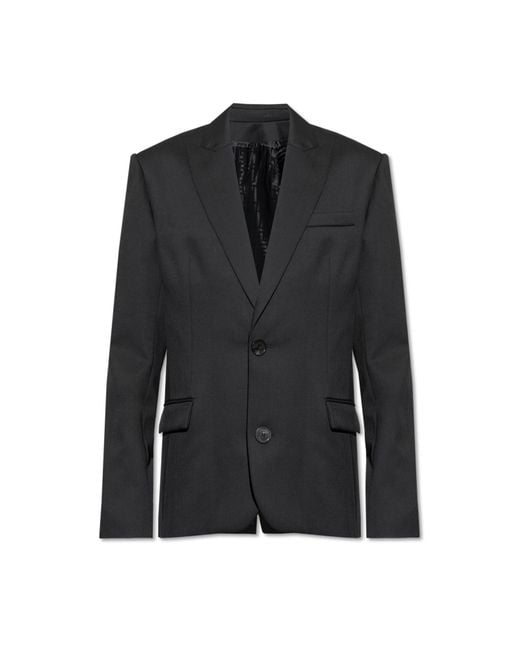 Balmain Black Wool Blazer With Closed Lapels for men