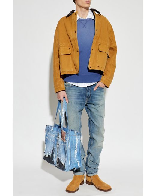Acne Blue Sweatshirt With Print for men