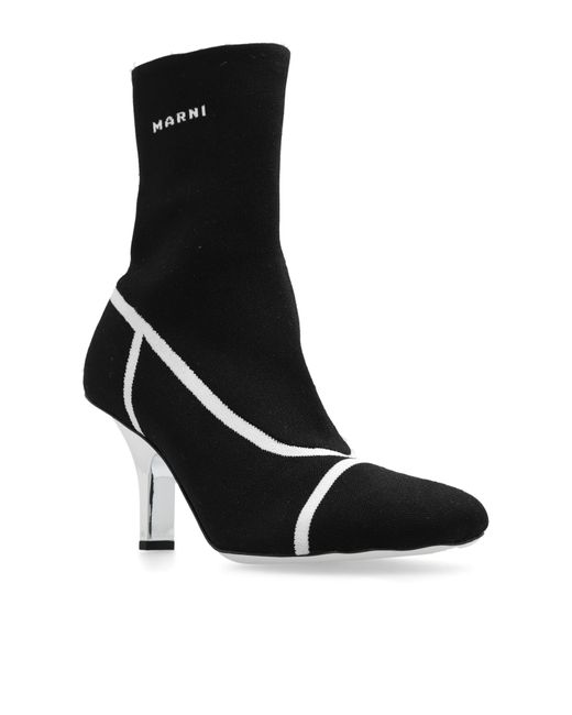 Marni Black Heeled Ankle Boots,